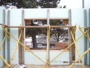 braces and scaffolding in the front office window